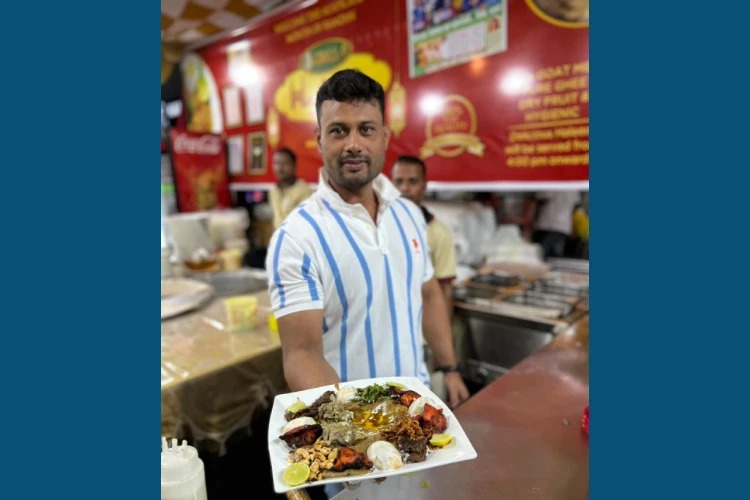 Khaleel Ahmed with his authentic Shawarma
