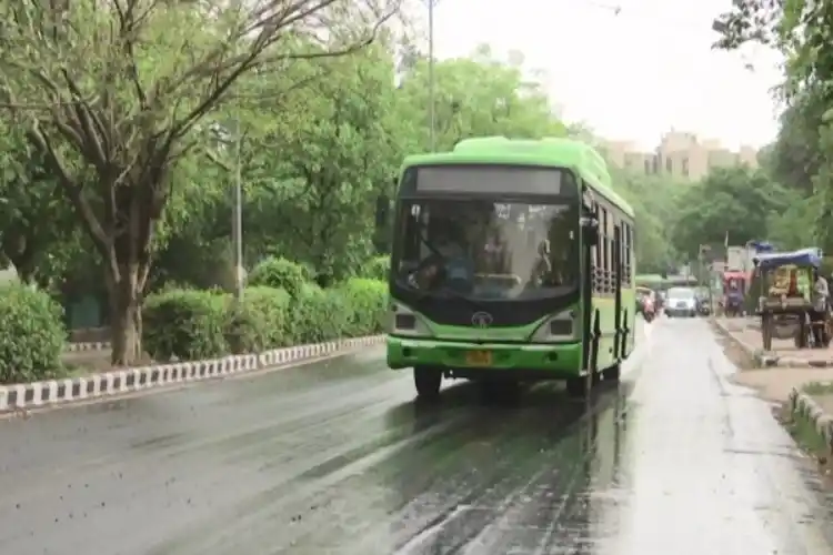 A Delhi road after rain late Wednesday afternoon.