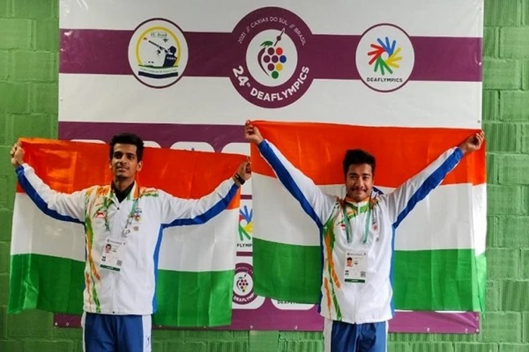Dhanush and Shourya at Deaflympics