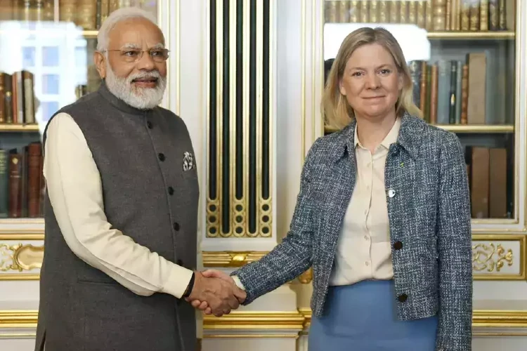 PM Modi with Swedish counterpart Magdalena Andersson