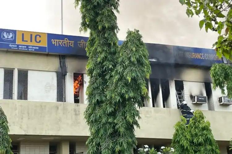 The LIC office in Mumbai which caught fire Saturday morning.