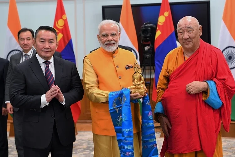 PM Modi with President of Mongolia
