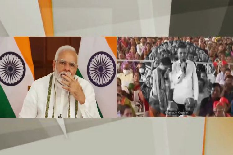 Prime Minister Narender Modi gets emotional while talking to