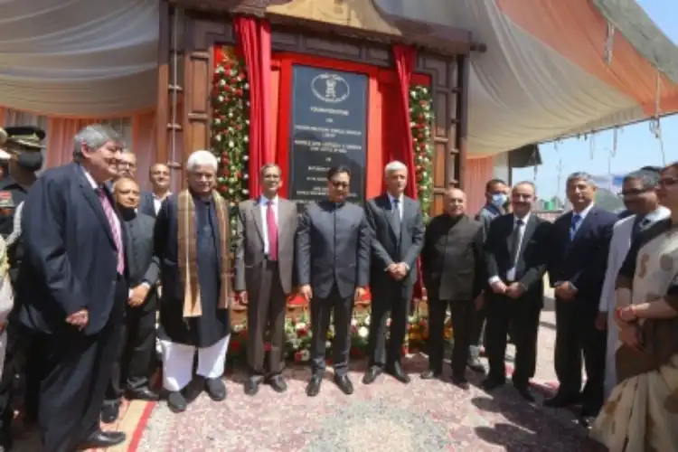 Chief Justice of India N V Ramana inaugurating the building of High Court in Srinagar