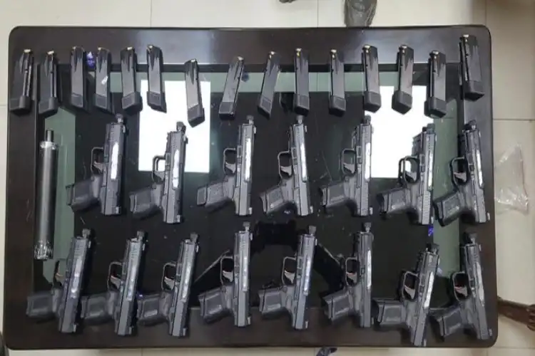 Pistols recovered from the arrested hybrid terrorists