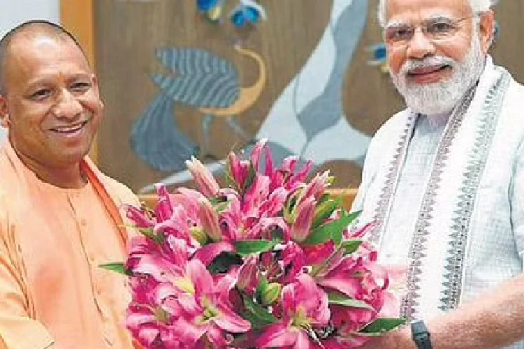 Yogi Aadityanath with Prime Minister Narendra Modi 
