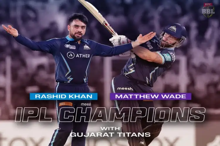 Rashid Khan and  Mathew Wade (Courtesy: BCCI/IPL Twitter) 