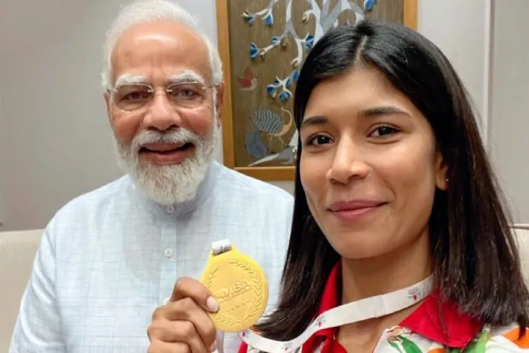 Nikhat Zareen with Prime Minister Narendra Modi