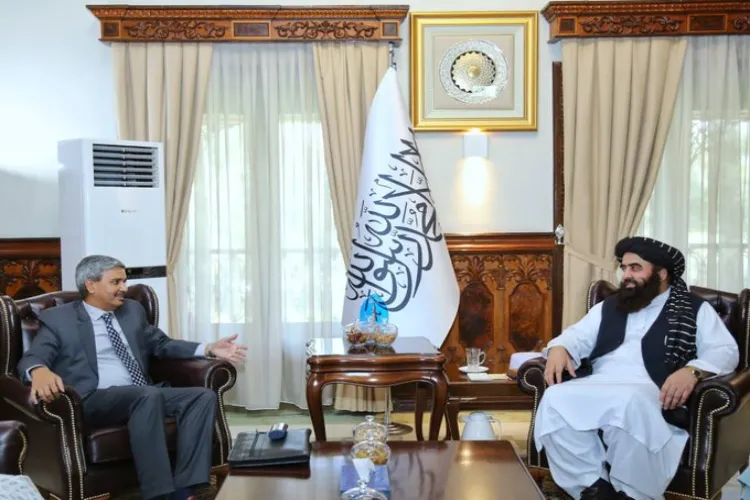 Taliban's Foreign Minister  Amir Mutaqi meeting MEA's under secretary J P Singh 