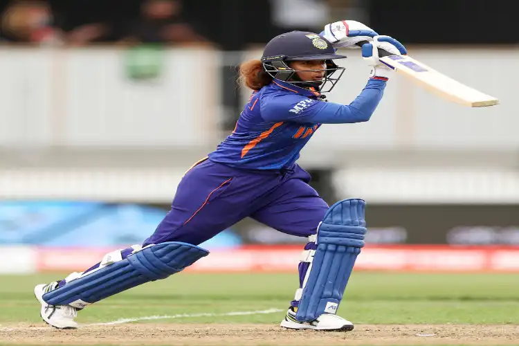 Mithali Raj playing against New Zealand