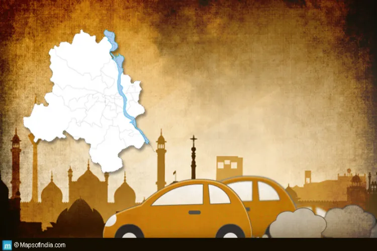 Pollution in Delhi. (Picture courtesy: Maps of India)