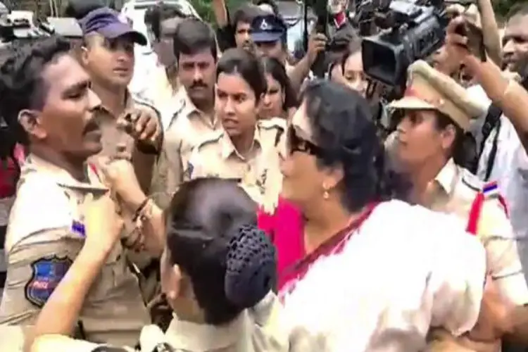 Renuka Chowdhary with policemen