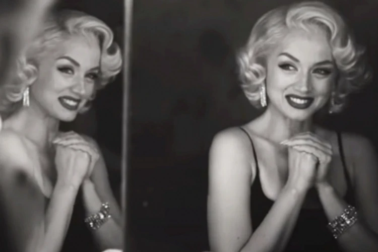 Ana de Armas in and as Marilyn Monroe