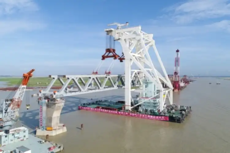Under construction Bridge over Padma river