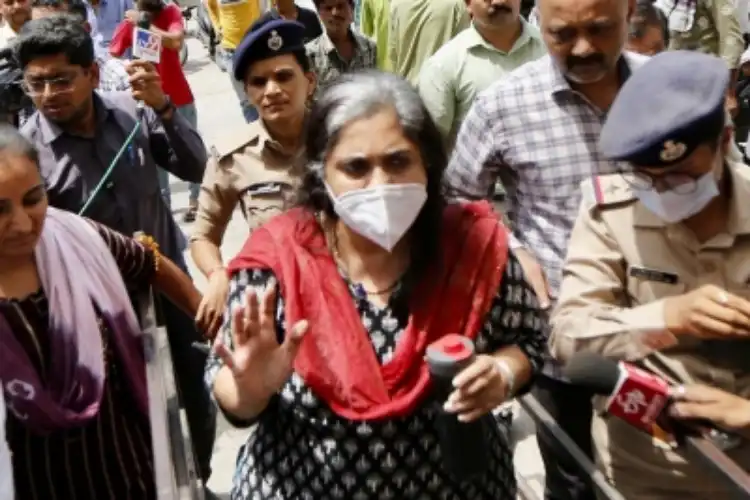 Teesta Setelvad being produced in the court