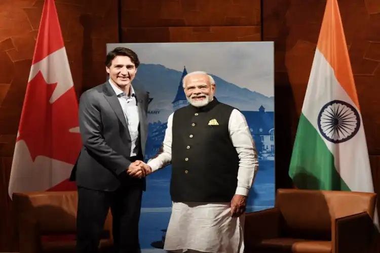 Narendra Modi with Canadian PM Justin Trudeau