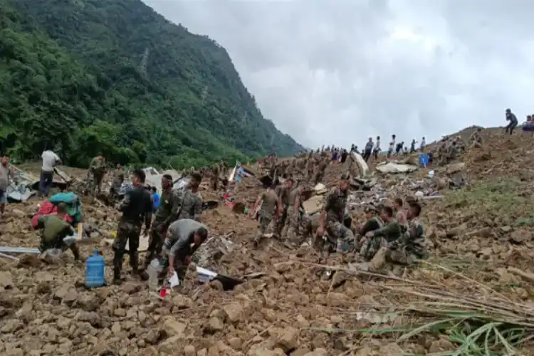 Manipur's Noney District was hit by a massive landslide