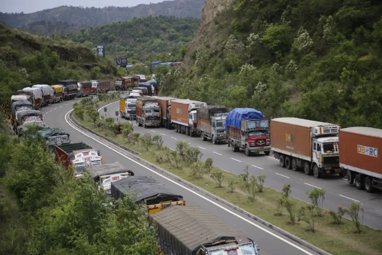 A view of the  Srinagar-Jammu national highway following closure to civilian traffic in April, 2019