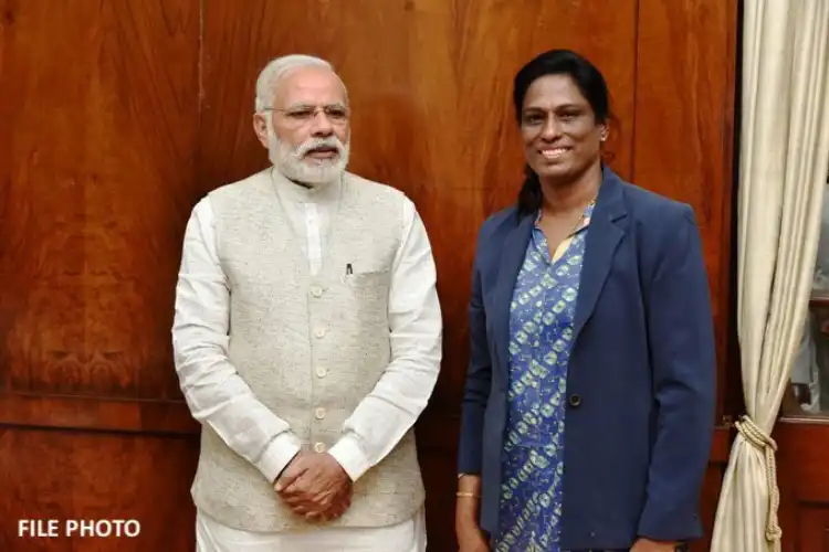 PT Usha with Prime Minister Narendra Modi (Pic shared by PM Modi on Twitter)