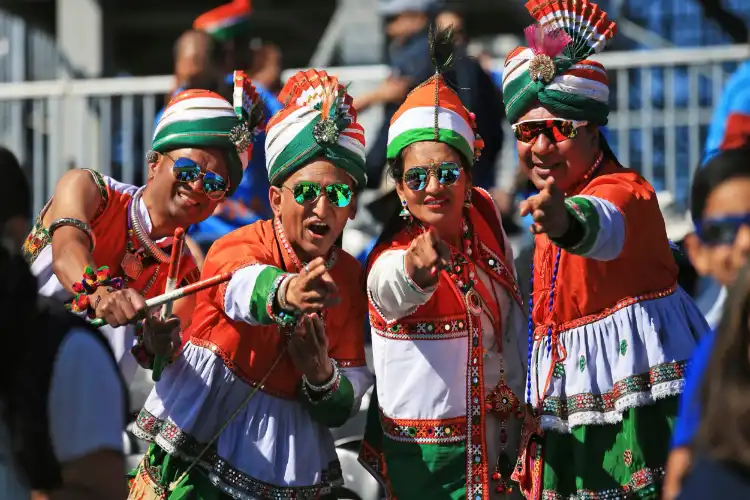 Indian fans at a  cricket match in England