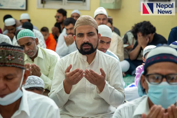 Muslims in Nepal offering  prayers on Eid-ul-Adha