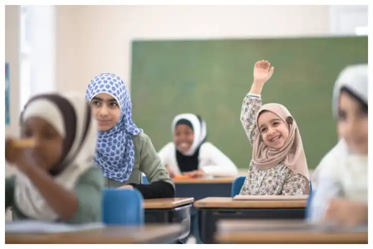 Muslim girls in classroom