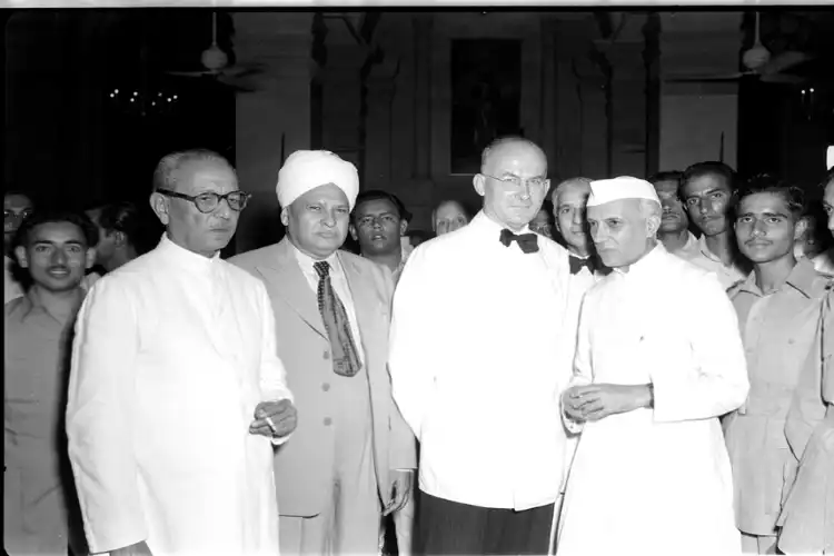 Asaf Ali (Extreme left) as Governor of Orissa (Now Odhisa) nwith Prime Minister Jawahar Lal Nehru and others