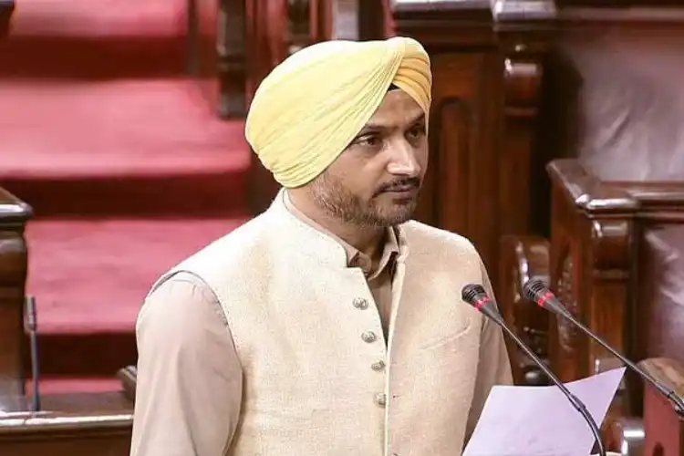 Harbhajan Singh taking oath as Rajya Sabha member