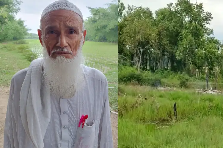 Mohd Ajimullah Shaikh and the land he donated for crematorium