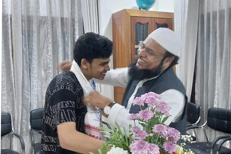 Tanweer Mahbub with his father Mahbubul Hoque