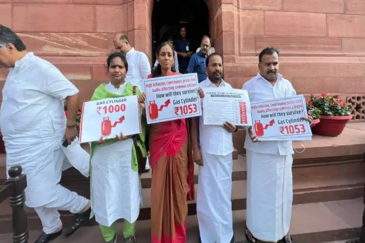 MPs protesting outside Parliament