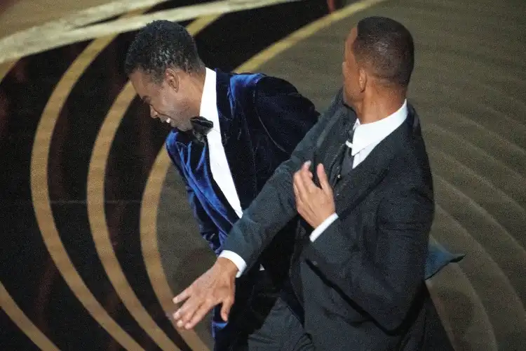 Will Smith slapping Chris Rock during the Oscar night