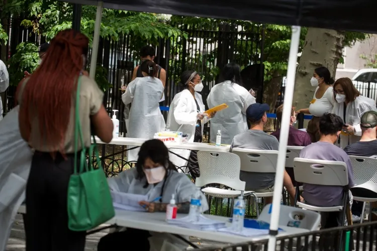 A monkeypox vaccination site in New York