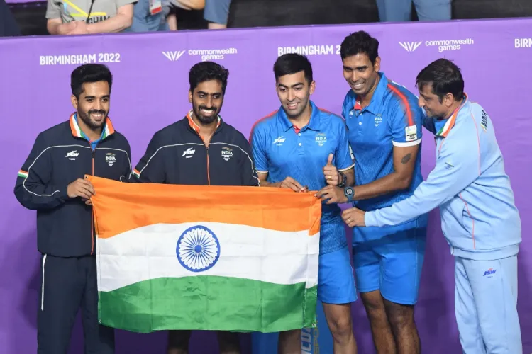  Indian men's table tennis team clinch gold medal in CWG 2022