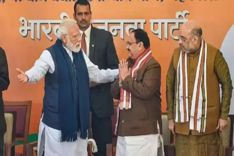 PM Modi, JP Nadda and Amit Shah
