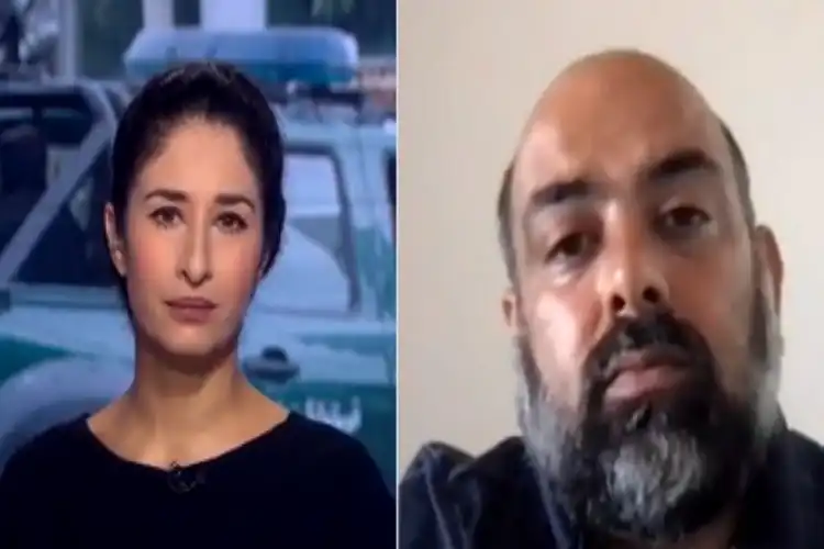 Bilal Sarwary speaking with Al Zajeera anchor Maryam Nemazeem