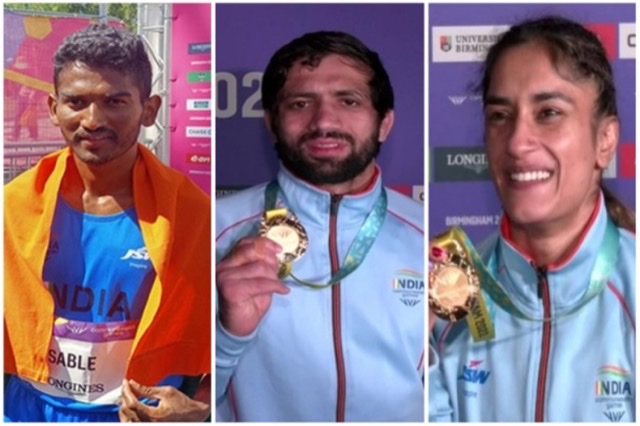 Vinesh Phogat, Ravi Dahiya, Avinash Sable 