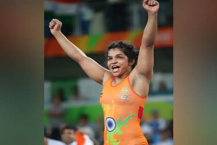 Sakshi Malik after winning Gold in CWG