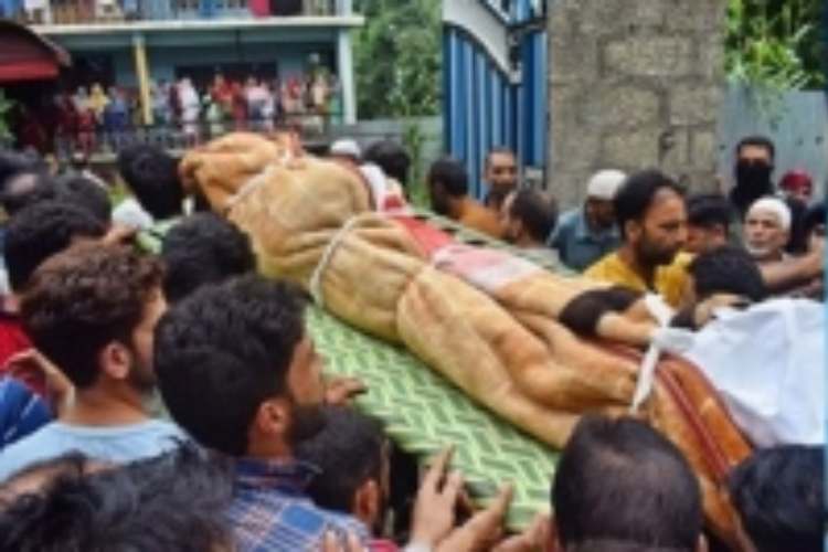 Locals mourn the killing of Sunil Kumar in Shopian