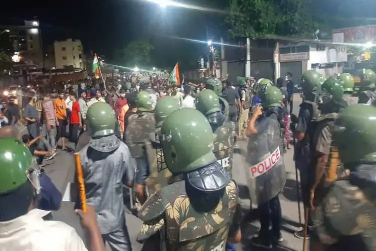 A scene from Hyderabad during the procession