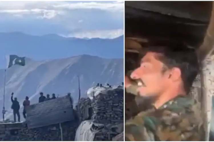 Video grab courtesy: Twitter - Indian soldier dancing to Pak soldiers playing a Moosewala song