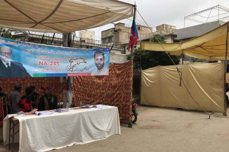 A deserted party booth in Karachi