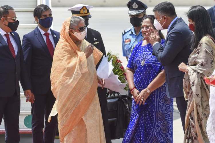 Bangladesh PM Sheikh Hasina at the Delhi airport