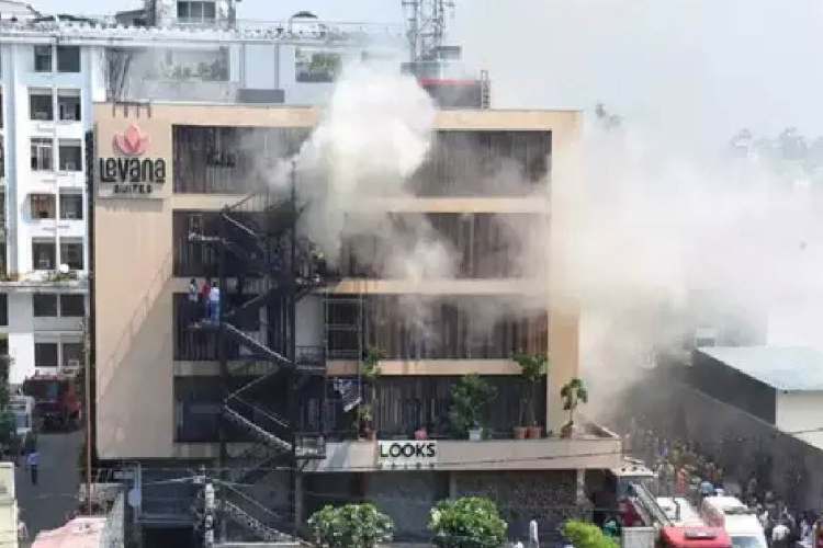 Four people were killed in a fire at Hotel Levana in Lucknow on Monday