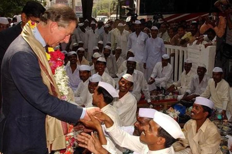 Dabbawallas with Prince Charles (Image: website of Mumbai Dabbawalla)