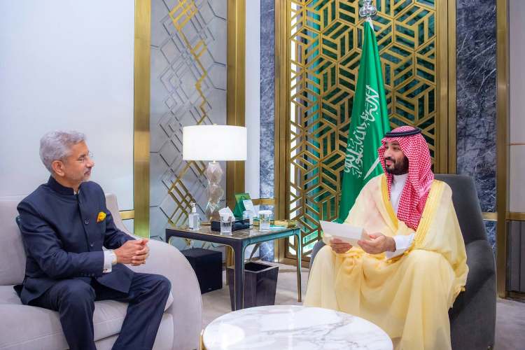 (Picture Courtesy: Twitter) S Jaishankar with Crown Prince Mohammed bin Salman