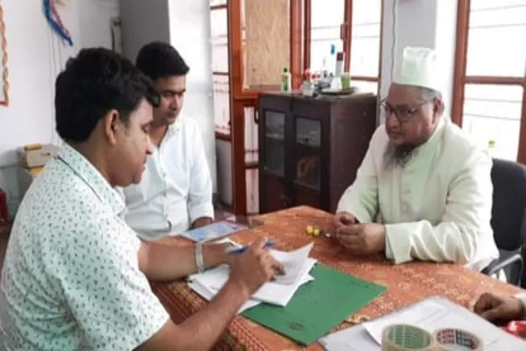 Government officials during survey of a Madrasa