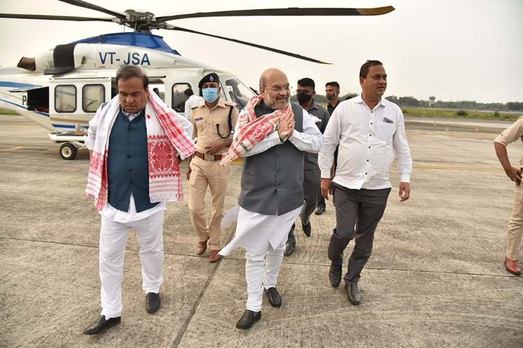 Assam CM Himanta Biswa Sarma with Union Home Minister Amit Shah