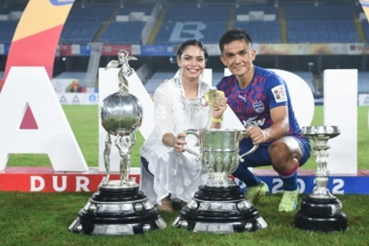 Sunil Chhetri after winning the Durand Cup