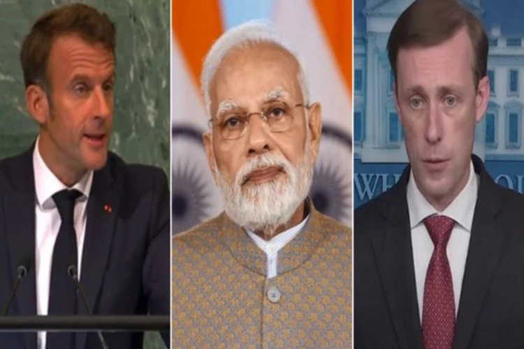 Emmanuel Macron, Narendra Modi, Jake Sullivan